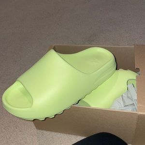 Yeezy Glow Green Slides. NIB